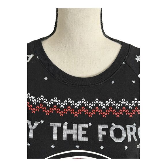 Star Wars women's size S‎ black Baby Yoda lighted holiday Christmas sweatshirt - Picture 2 of 13